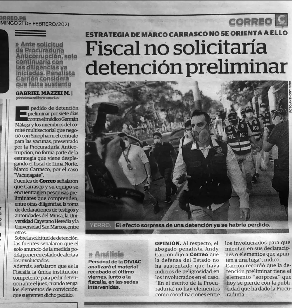 Cobertura de prensa de los operativos anticorrupción